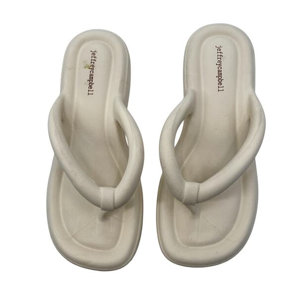 Jeffrey Campbell Cream Foam Platform Sandals - Picture 2 of 5